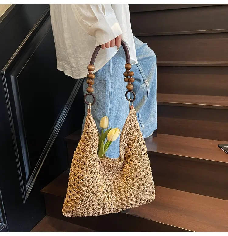 Cross-Border Woven Shoulder Bag Large Capacity Straw Bag — feature 18