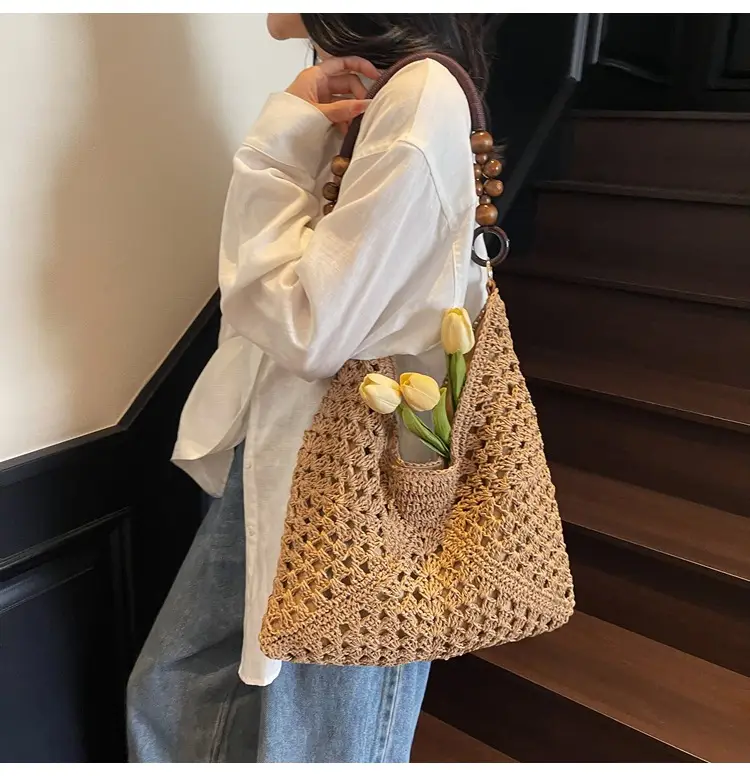 Cross-Border Woven Shoulder Bag Large Capacity Straw Bag — feature 19