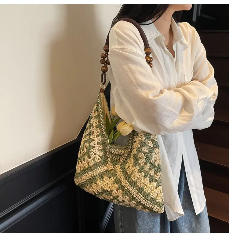 Cross-Border Woven Shoulder Bag Large Capacity Straw Bag — feature 20