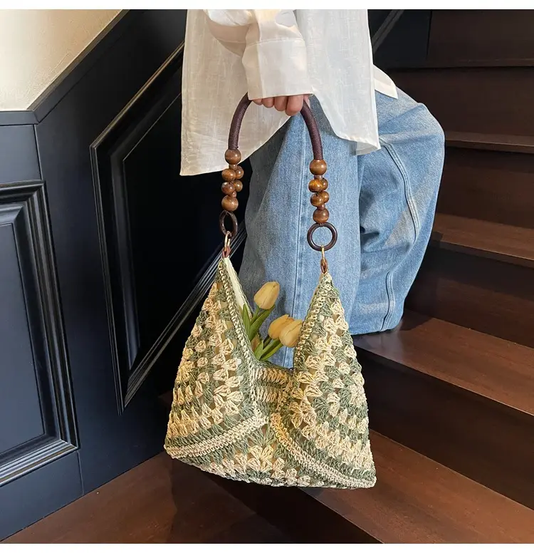 Cross-Border Woven Shoulder Bag Large Capacity Straw Bag — feature 21