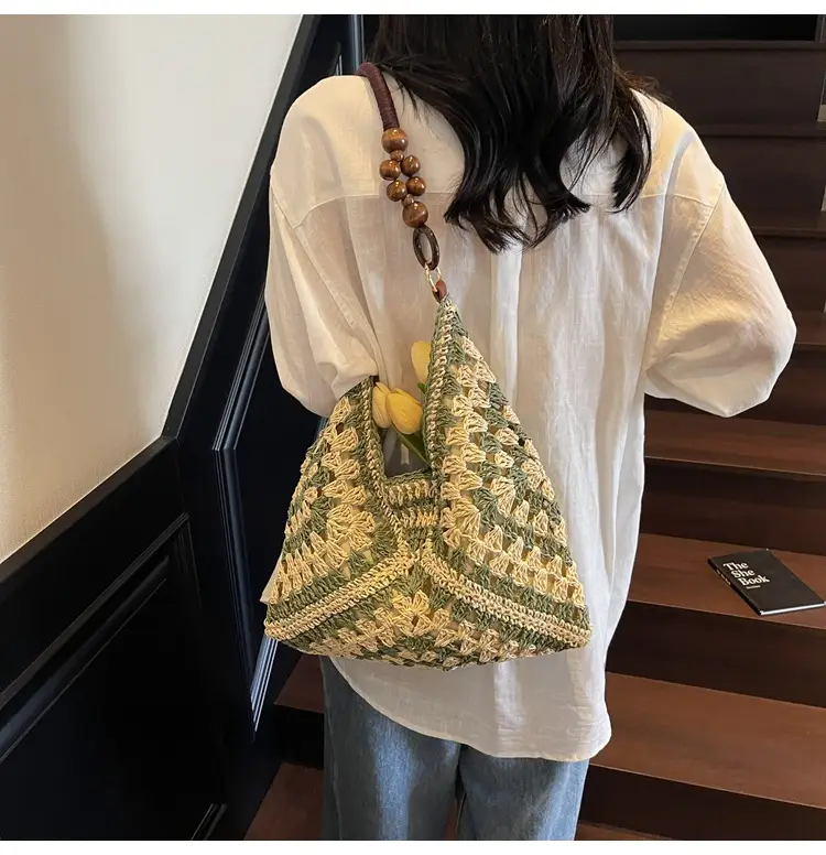 Cross-Border Woven Shoulder Bag Large Capacity Straw Bag — feature 22