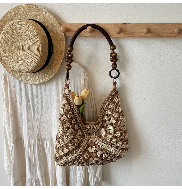 Cross-Border Woven Shoulder Bag Large Capacity Straw Bag — feature 25