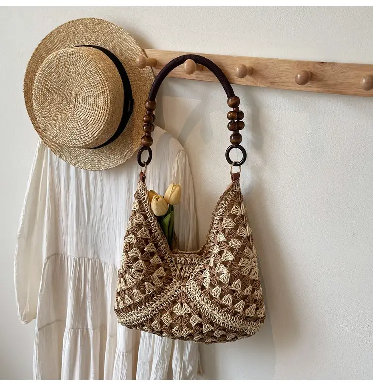 Cross-Border Woven Shoulder Bag Large Capacity Straw Bag — feature 26