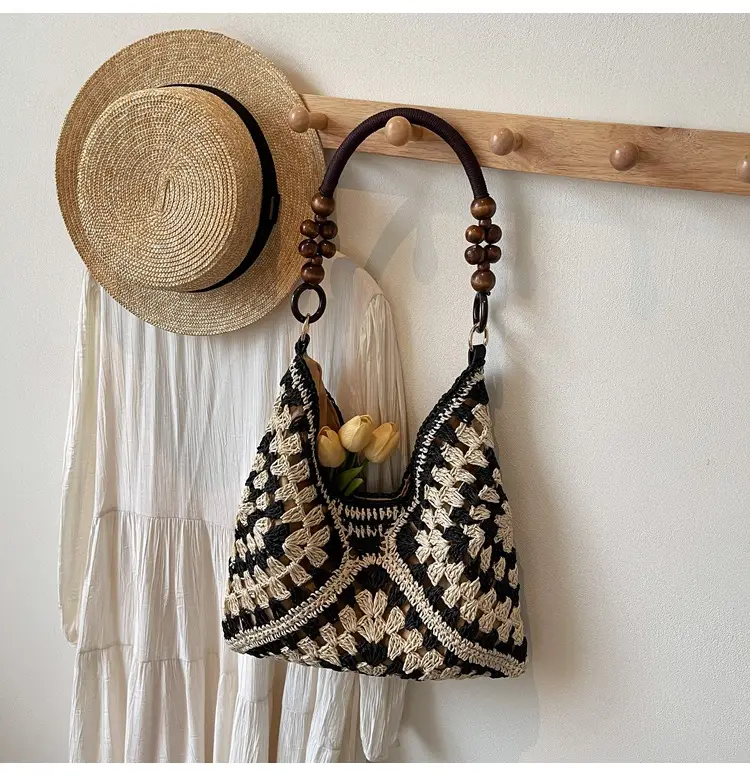 Cross-Border Woven Shoulder Bag Large Capacity Straw Bag — feature 32