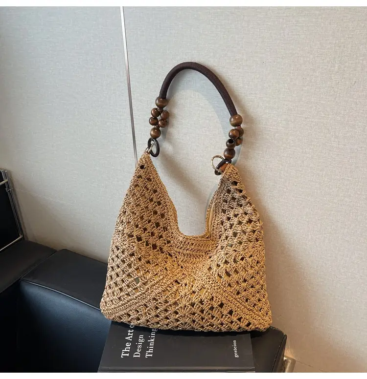 Cross-Border Woven Shoulder Bag Large Capacity Straw Bag - Image 2