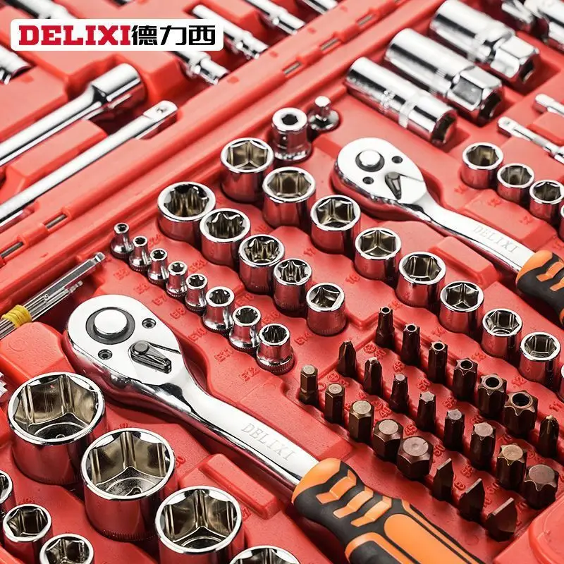 Universal Ratchet Socket Car Repair Tool Set 32 Pieces — feature 1