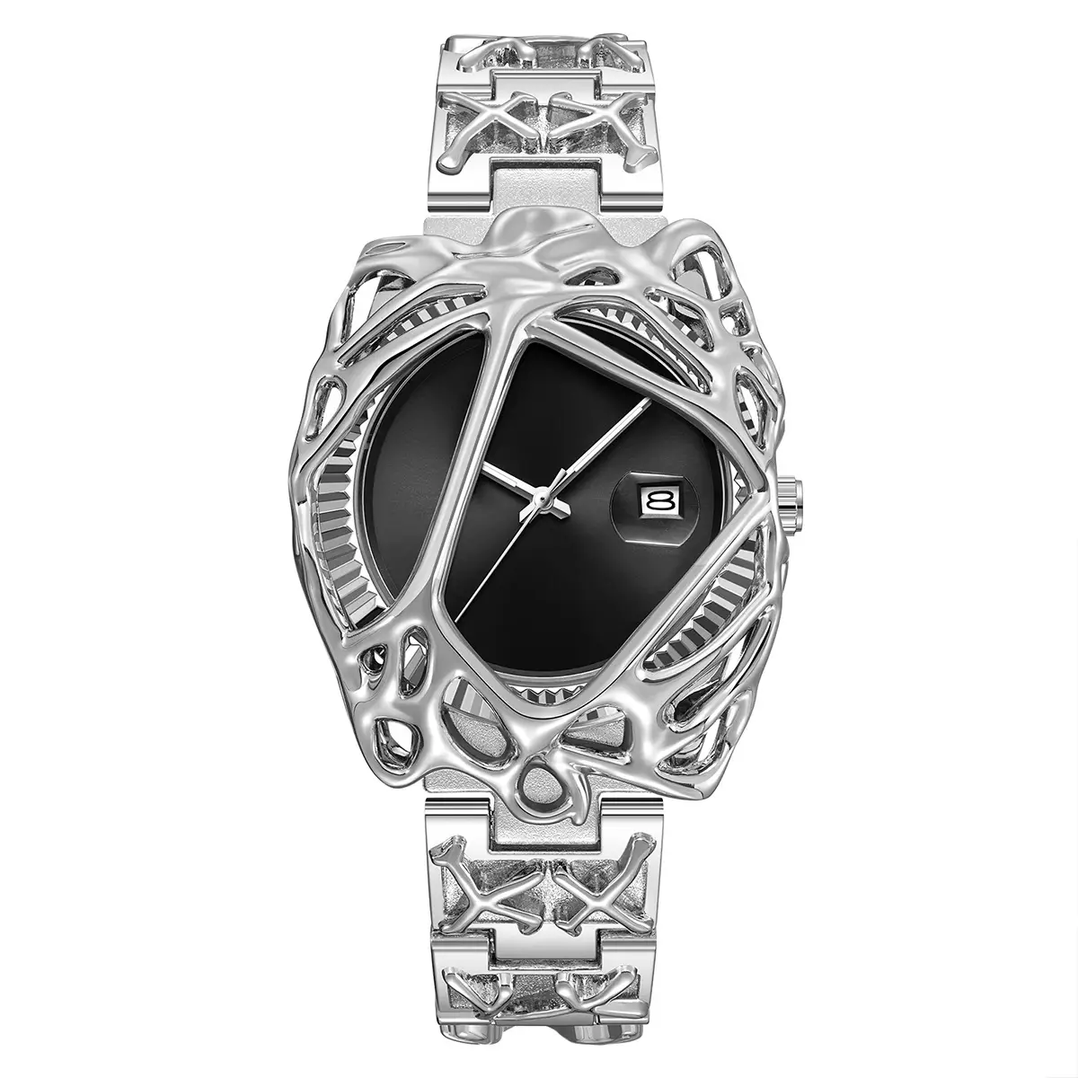 Retro Spider Web Watch for Men Red Dial Quartz - Image 2