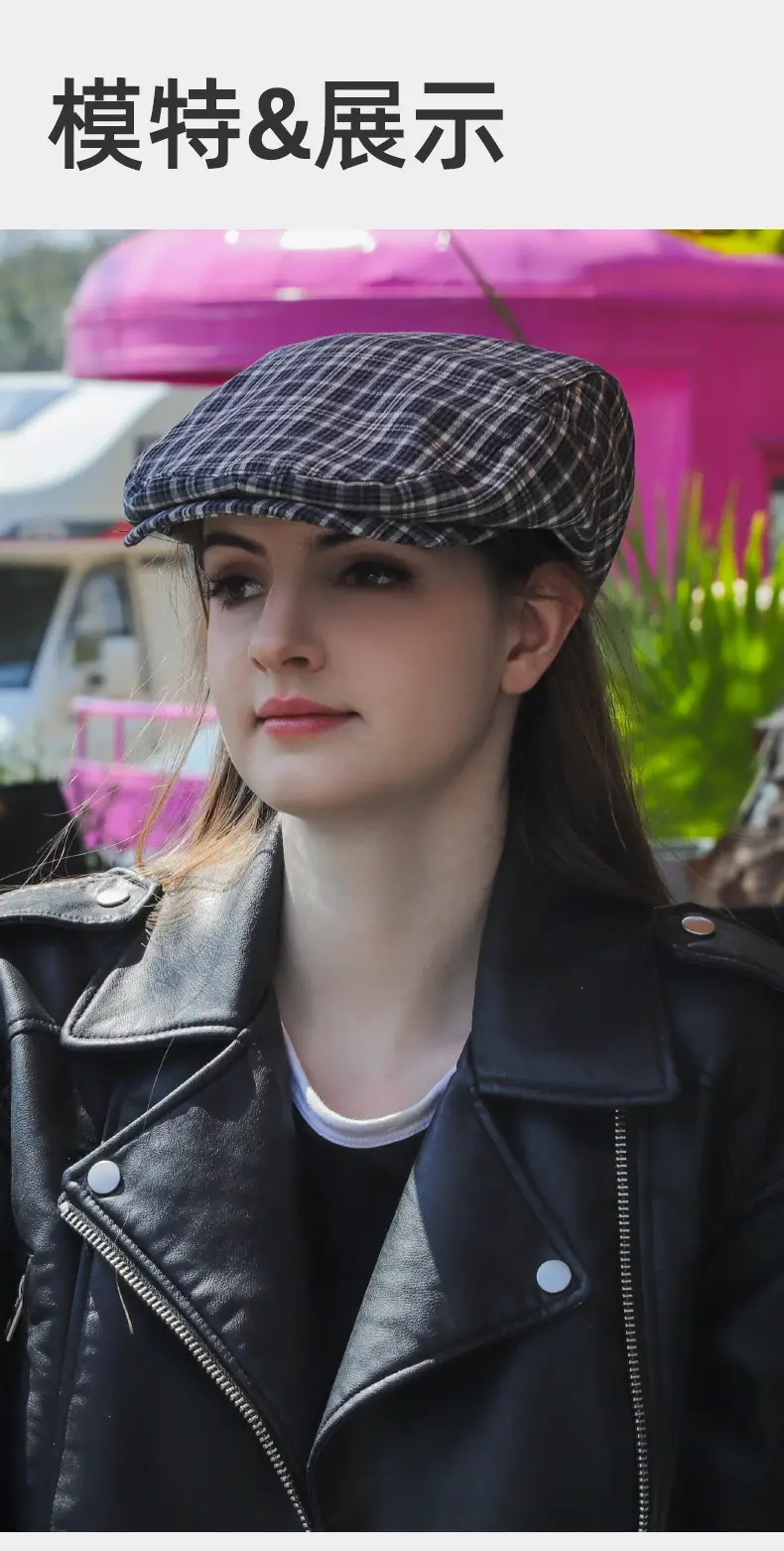 British Retro Forward Cap for Women Large Circumference — feature 14