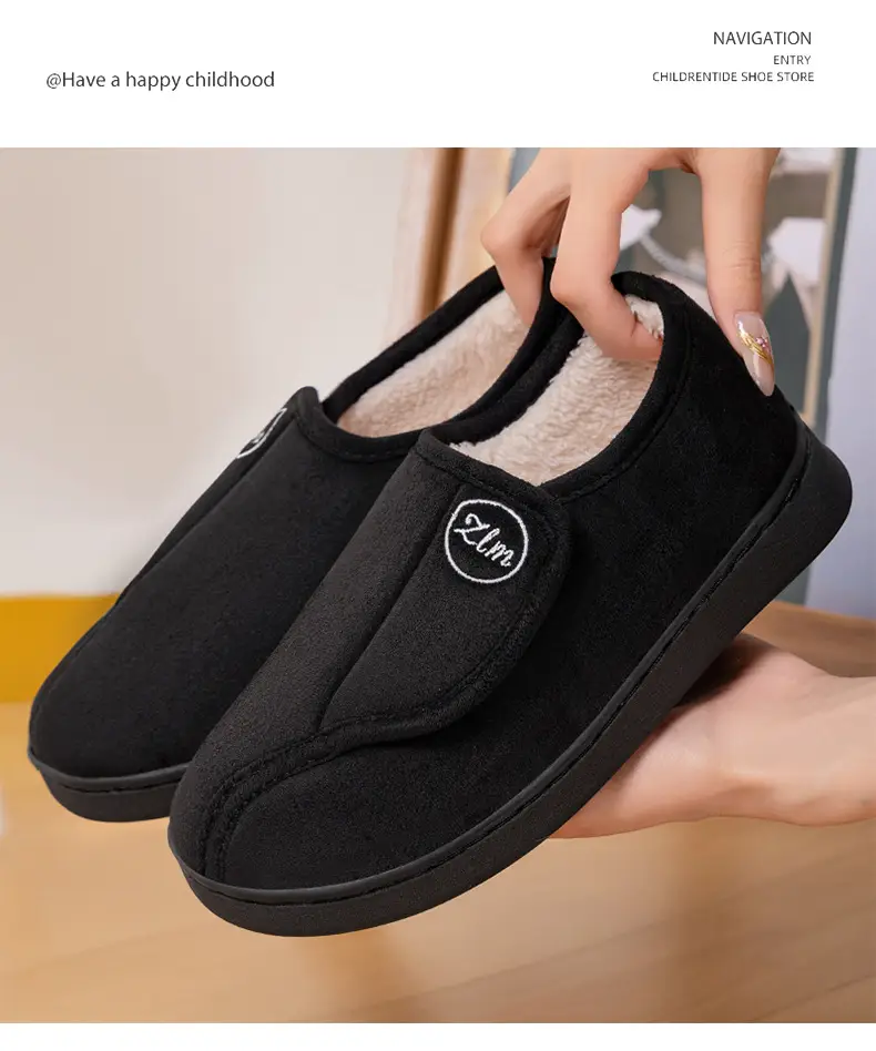 Winter Cotton Shoes for Women at Home and Indoor, Warm Fleece-Lined and Thickeneded Fur Slippers, Cross-Border Drop Shipping Velcro Casual Cotton Boots — feature 13