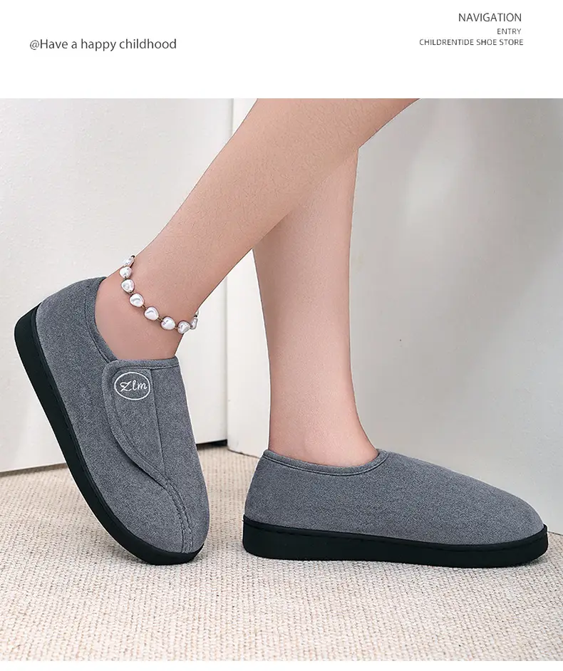 Winter Cotton Shoes for Women at Home and Indoor, Warm Fleece-Lined and Thickeneded Fur Slippers, Cross-Border Drop Shipping Velcro Casual Cotton Boots — feature 20