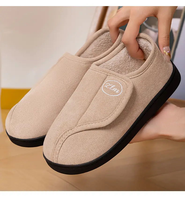 Winter Cotton Shoes for Women at Home and Indoor, Warm Fleece-Lined and Thickeneded Fur Slippers, Cross-Border Drop Shipping Velcro Casual Cotton Boots — feature 9