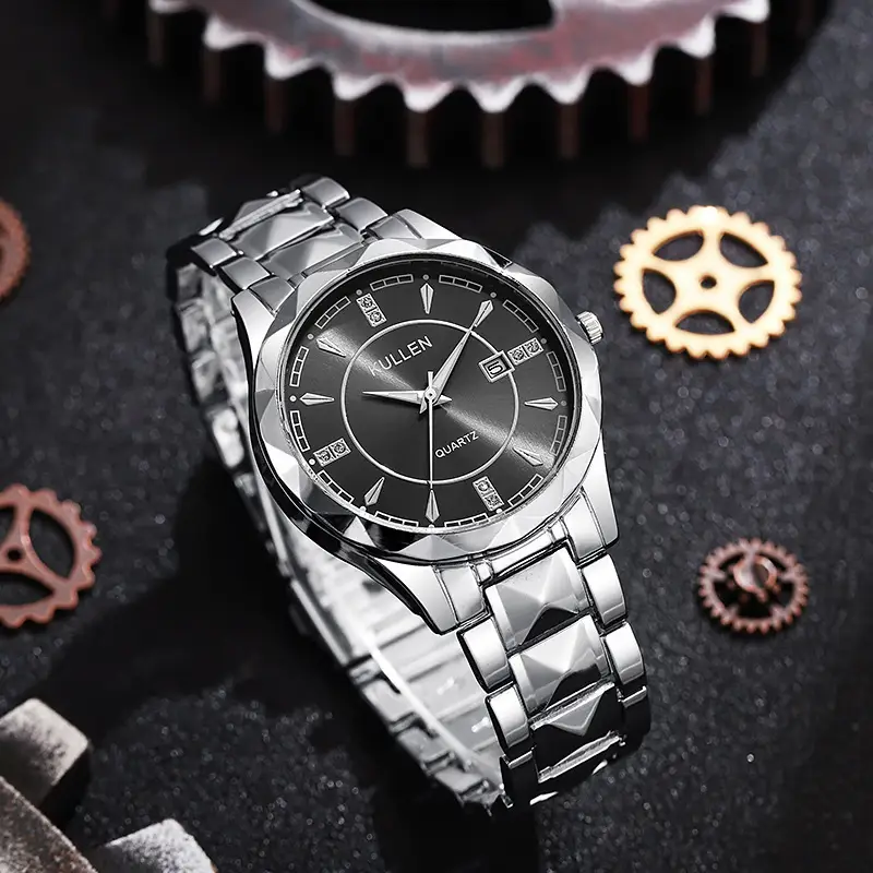 Men's Stainless Steel Calendar Watch with Chain Strap - Image 5