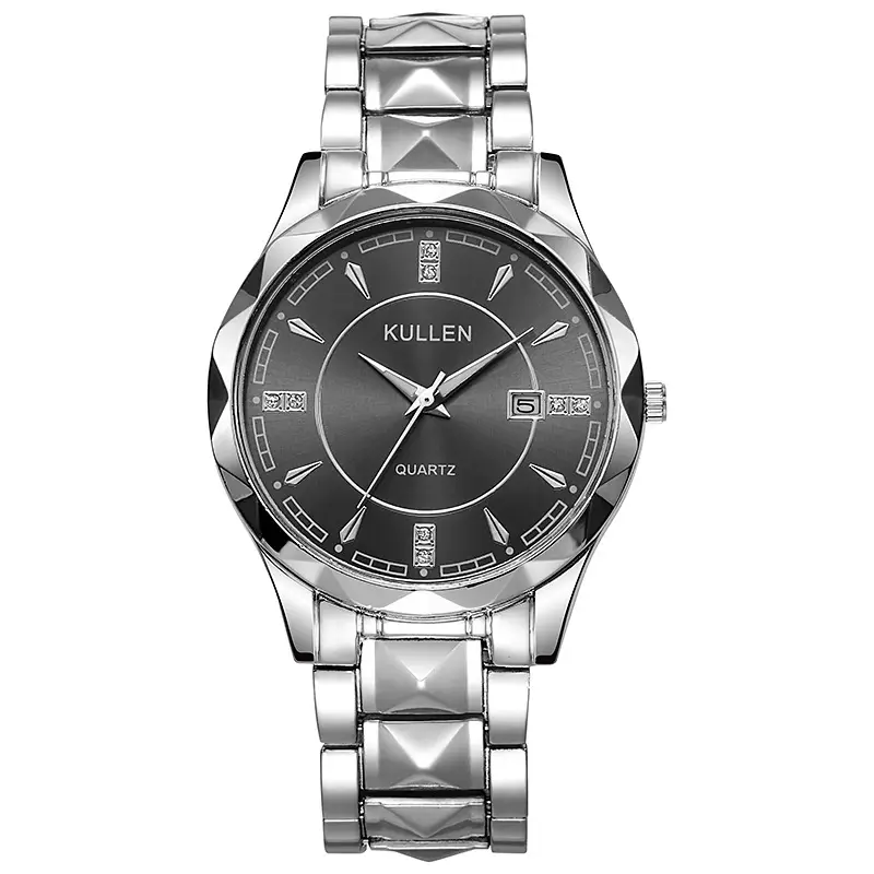Men's Stainless Steel Calendar Watch with Chain Strap - Image 7