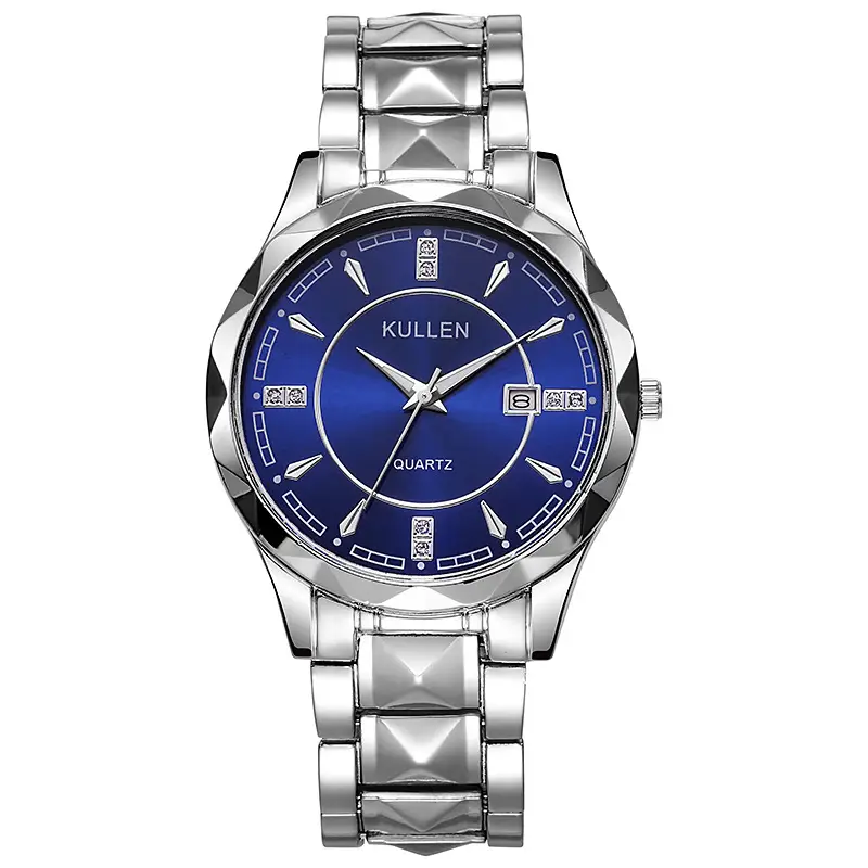 Men's Stainless Steel Calendar Watch with Chain Strap — feature 3