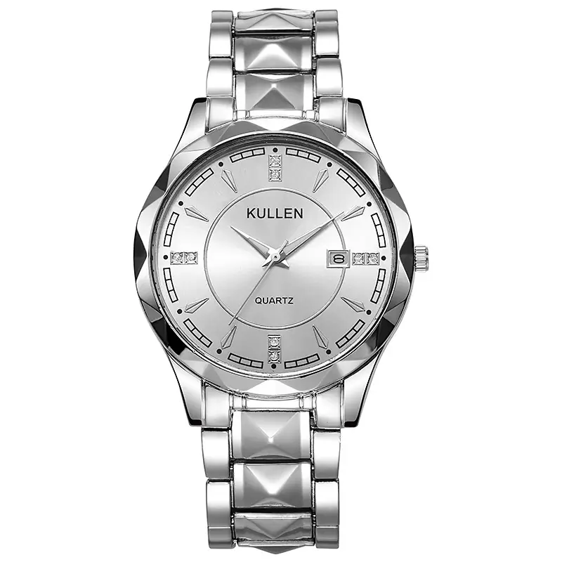 Men's Stainless Steel Calendar Watch with Chain Strap — feature 5