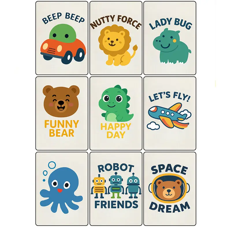 Boys Cartoon Car T-Shirt Happy Day Robot Friends Summer Thin Cotton - Image 8