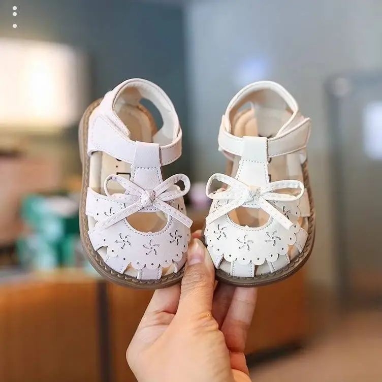 Baby Princess Sandals White Bow Soft Sole