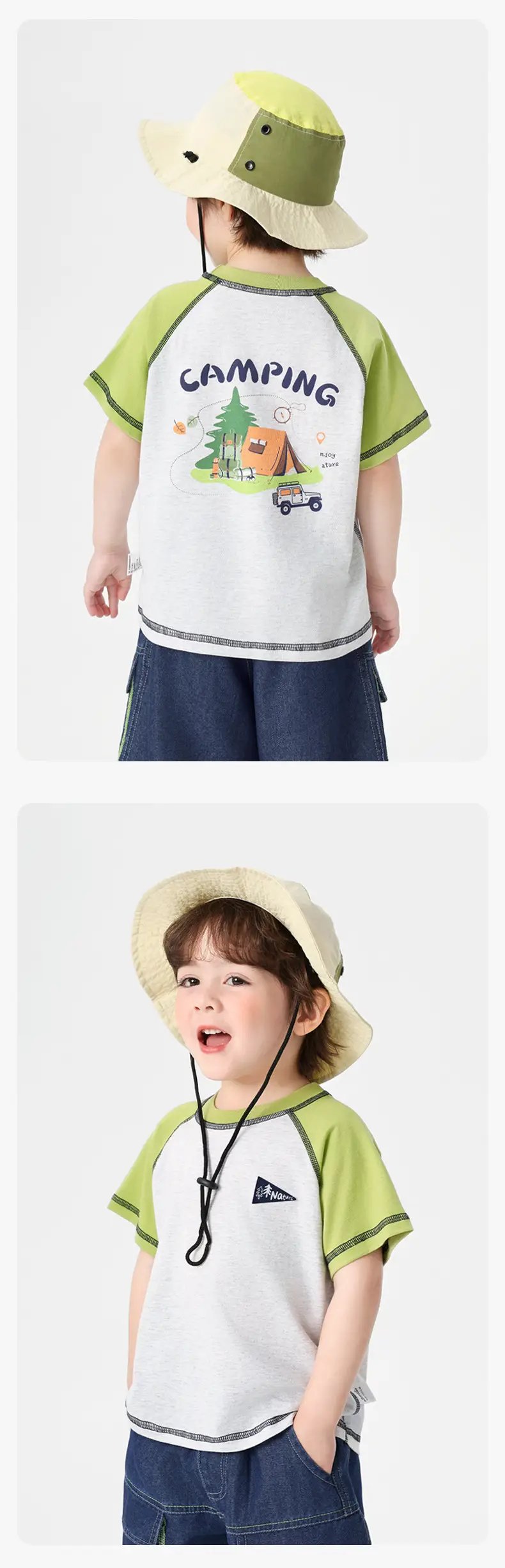 Right European Boys Denim Shorts Blue Kids Summer Outfit — feature 12