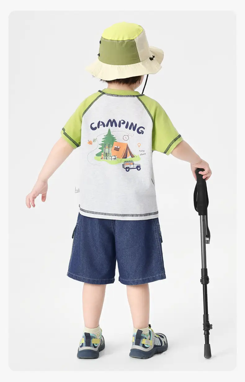 Right European Boys Denim Shorts Blue Kids Summer Outfit — feature 15