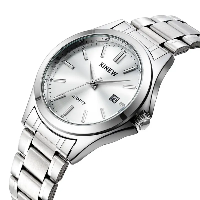 Men's Stainless Steel Band Date Quartz Watch Blue Dial — feature 4