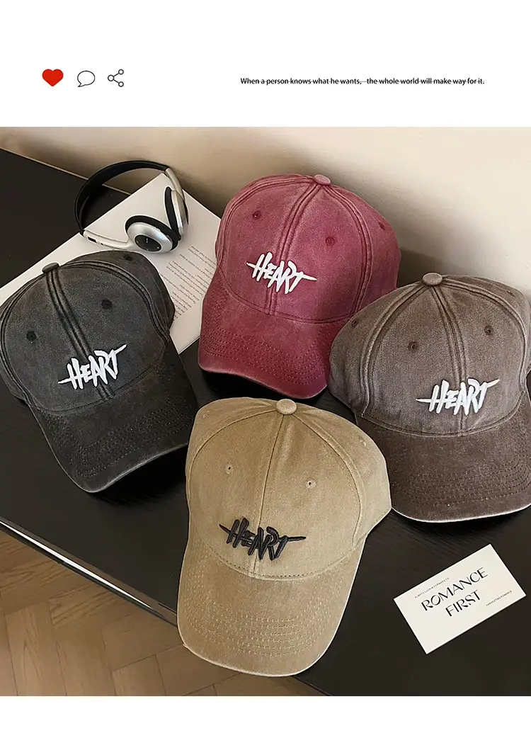 Black Heart Logo Wide-Brimmed Cap for Women — feature 1