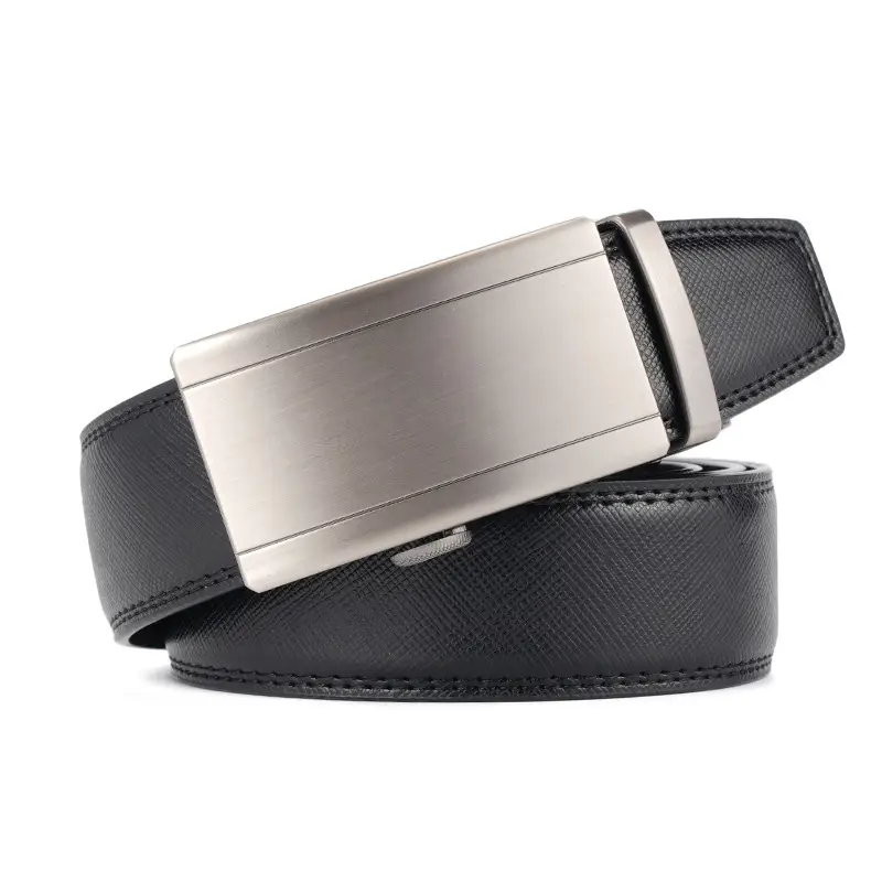 Men's Genuine Leather Belt with Silver Buckle - Image 4