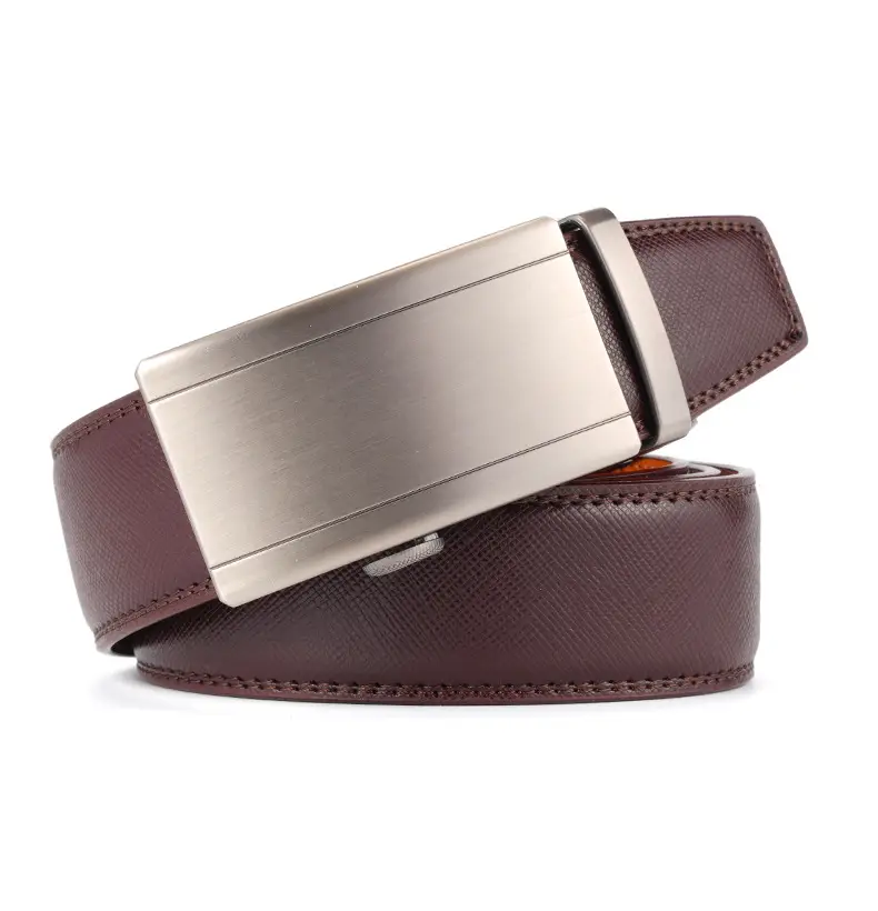 Men's Genuine Leather Belt with Silver Buckle — feature 11
