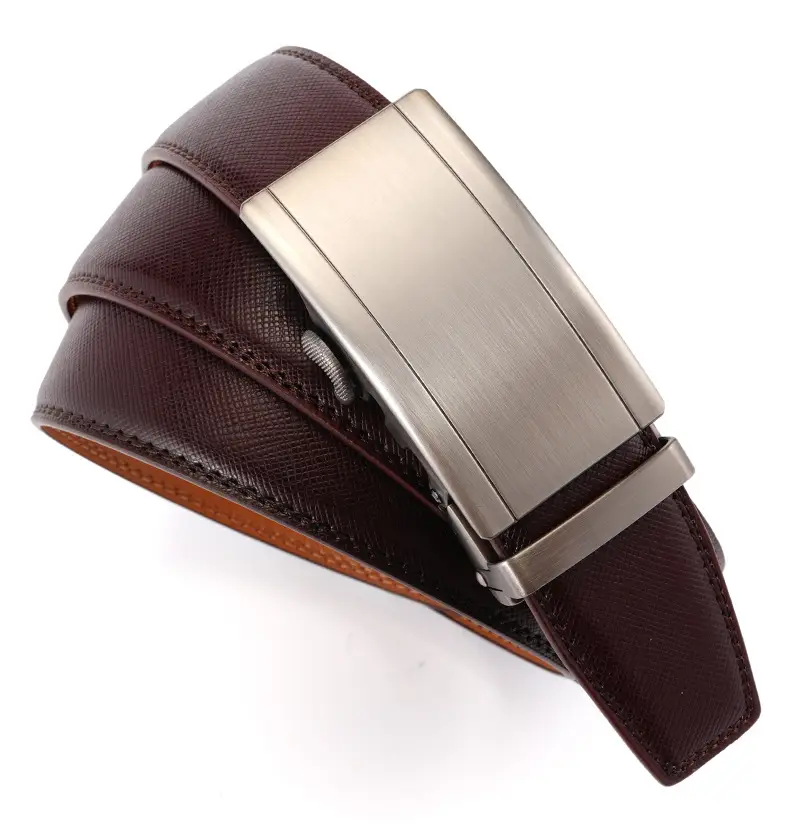 Men's Genuine Leather Belt with Silver Buckle — feature 12