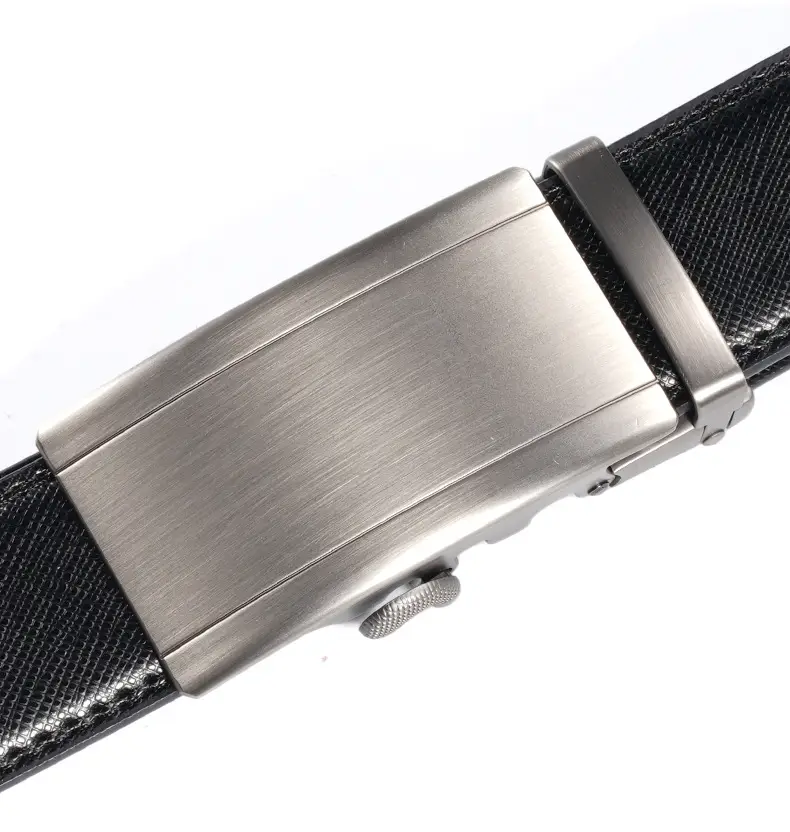 Men's Genuine Leather Belt with Silver Buckle — feature 13