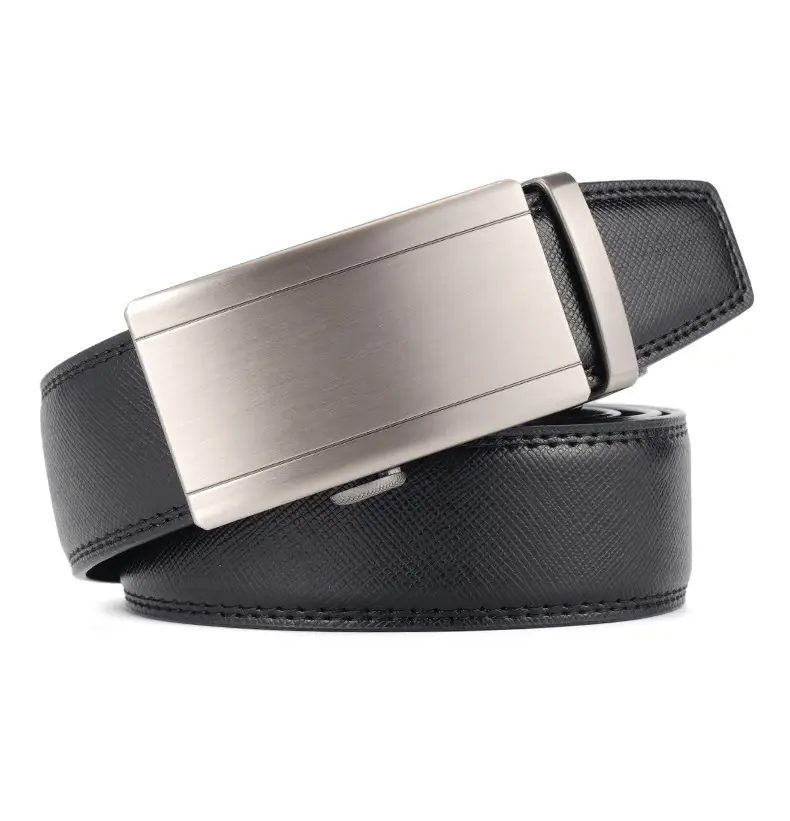 Men's Genuine Leather Belt with Silver Buckle — feature 14