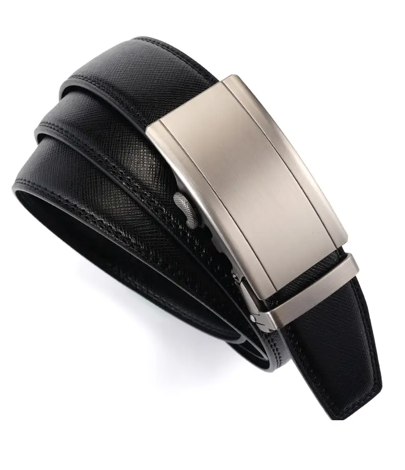Men's Genuine Leather Belt with Silver Buckle — feature 15