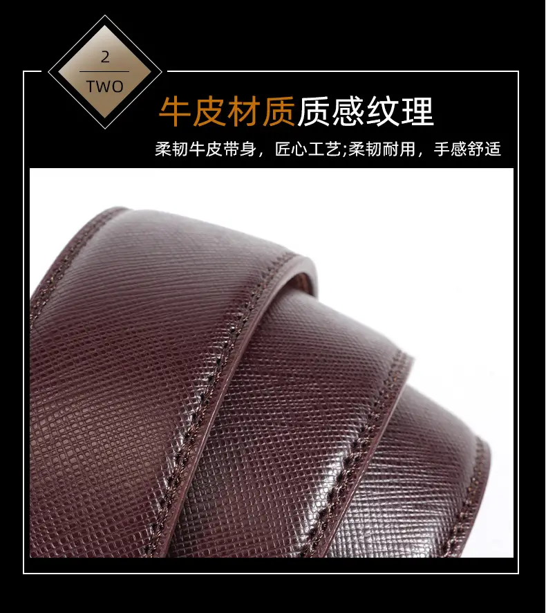 Men's Genuine Leather Belt with Silver Buckle — feature 8