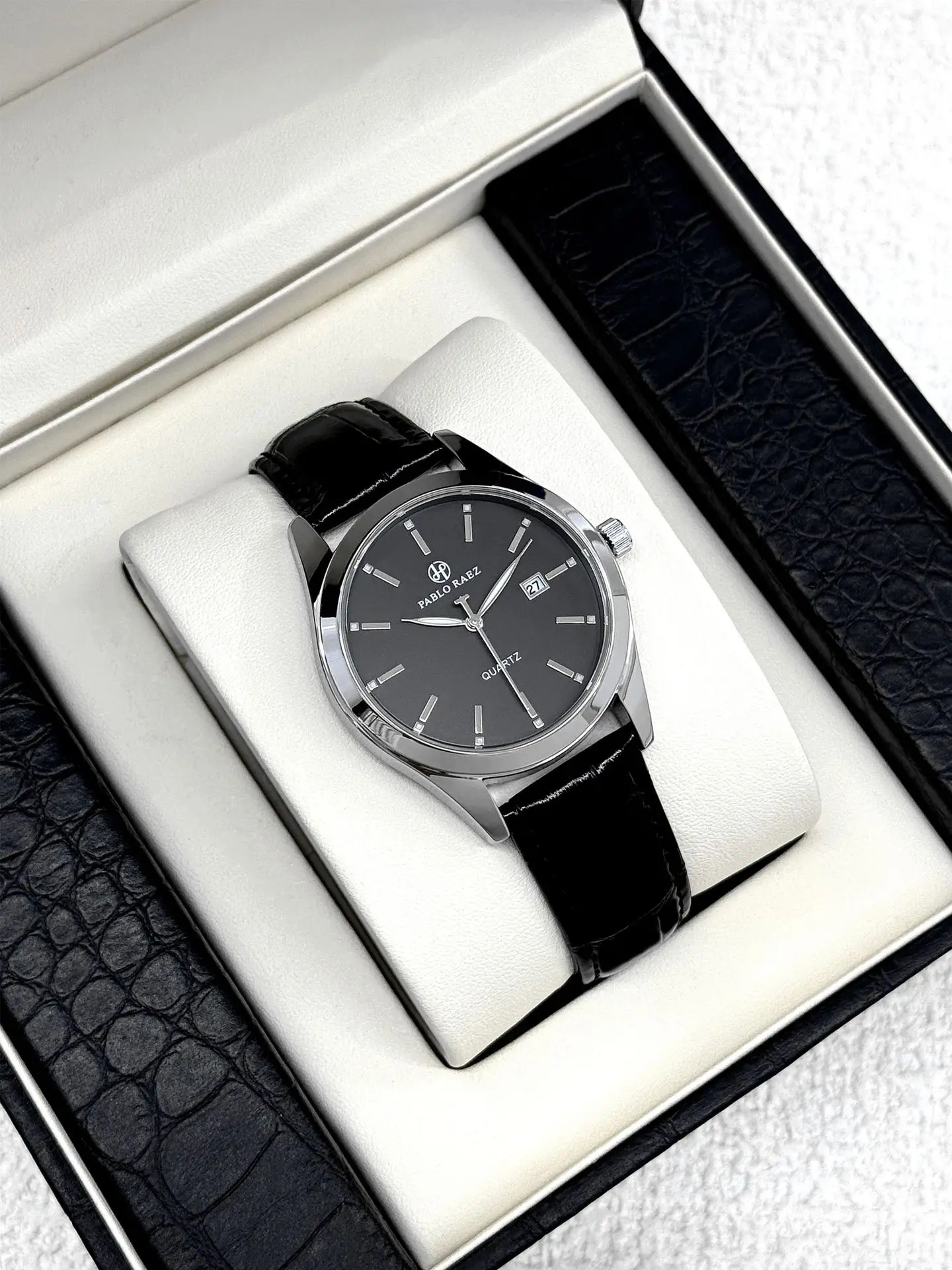 Men's Black Quartz Watch with Black Strap — feature 12