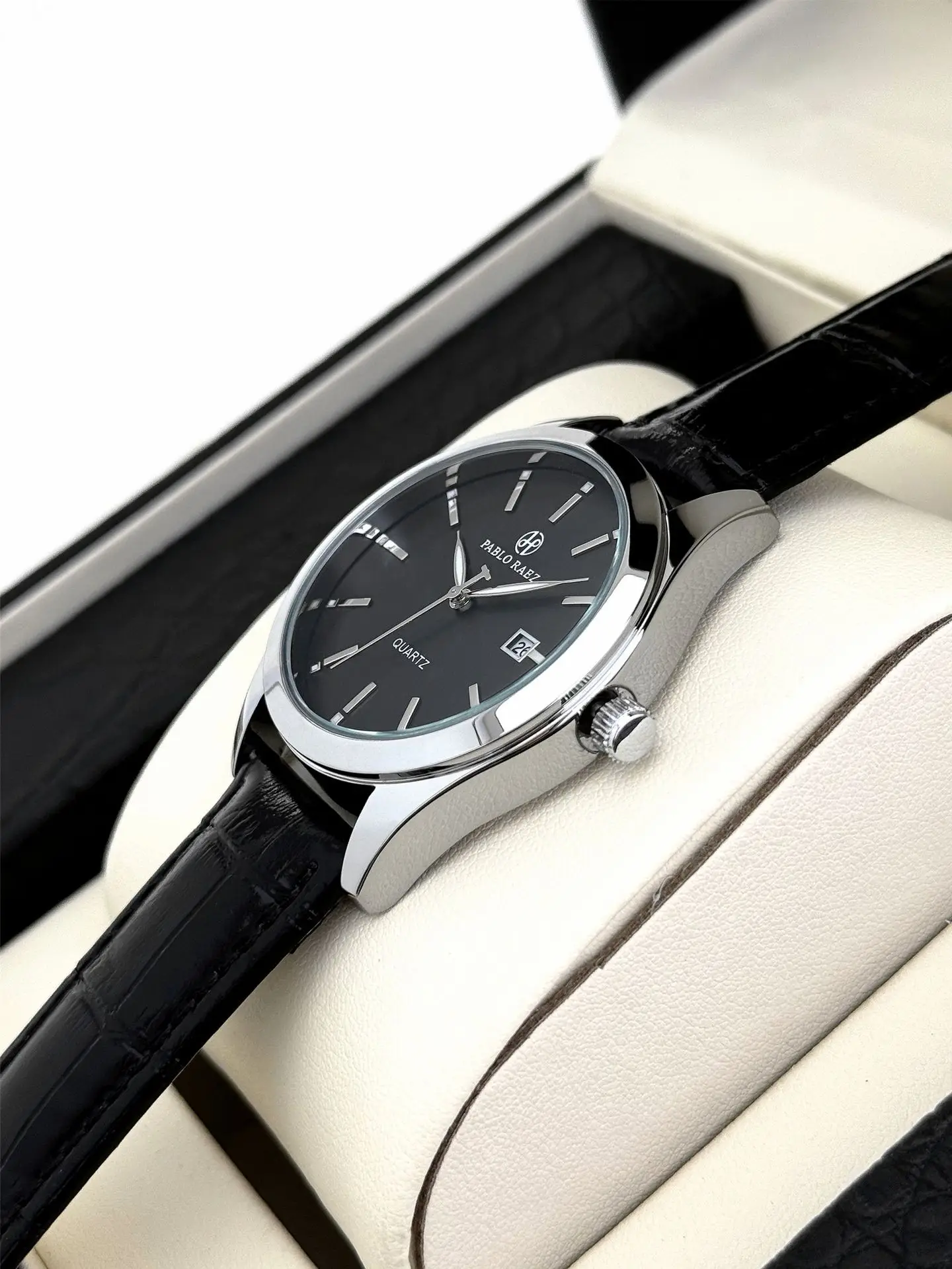 Men's Black Quartz Watch with Black Strap — feature 7