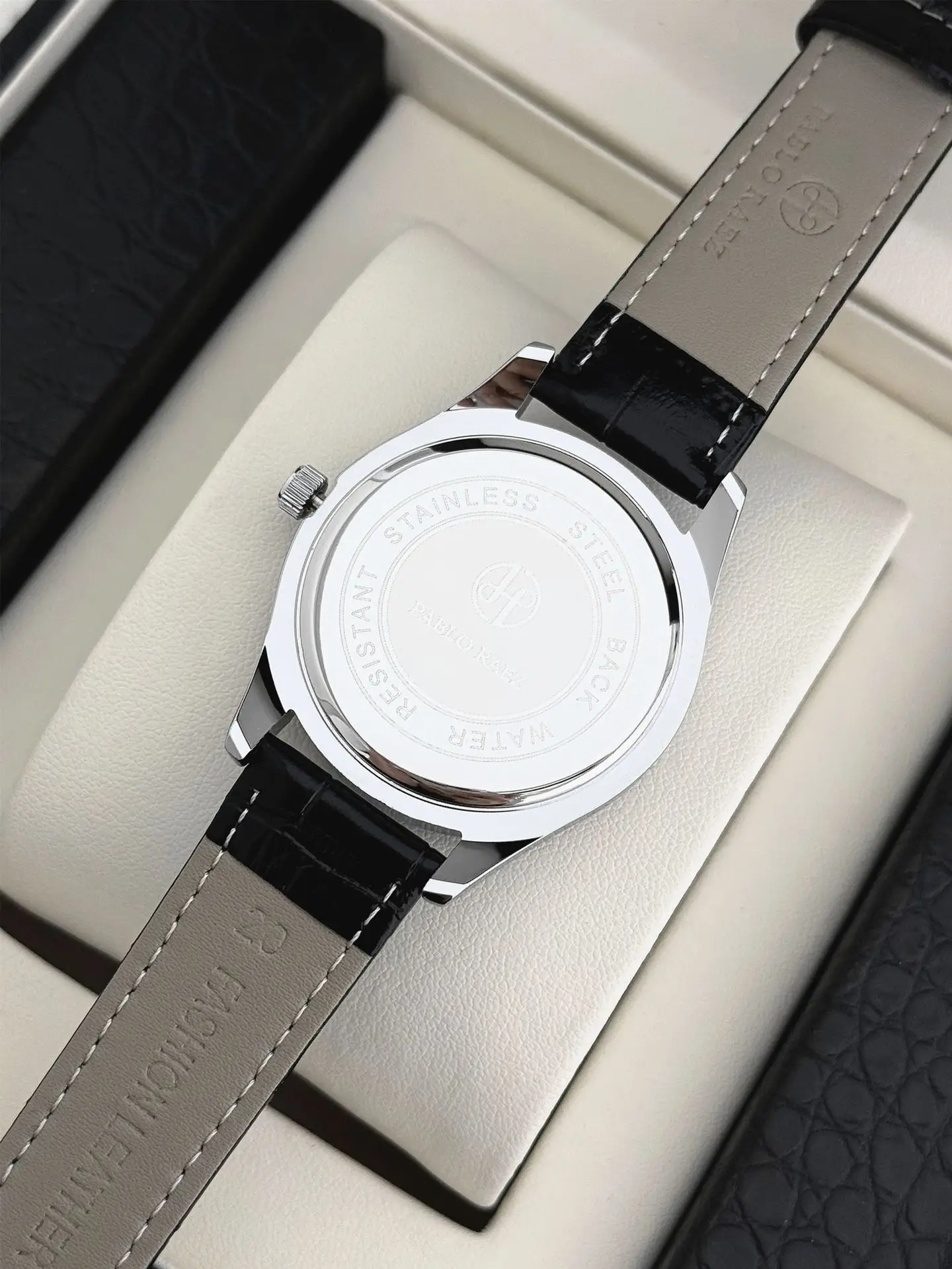 Men's Black Quartz Watch with Black Strap — feature 9