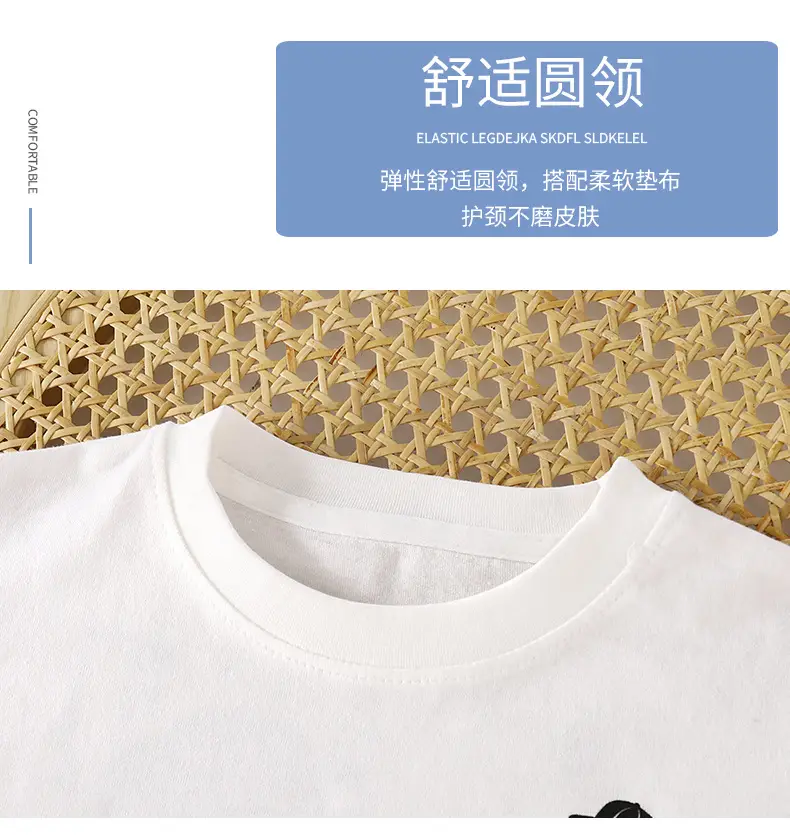 Kids Anime Print Short Sleeve Suit White Black — feature 7