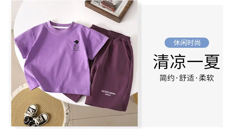 Kids Anime Print Short Sleeve Suit White Black — feature 8