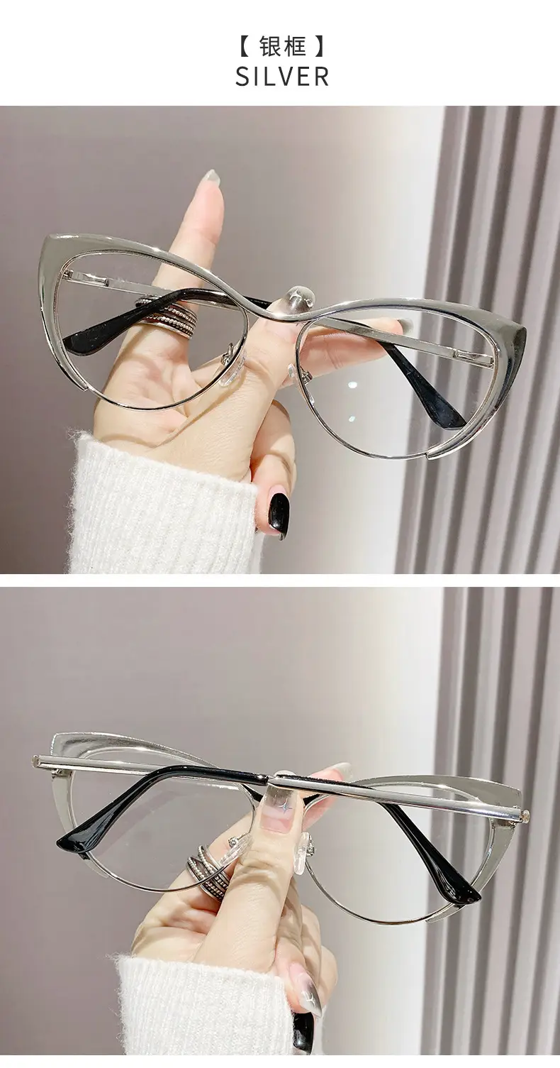 European Cat-Eye Sunglasses Black Gold Metal Frame — feature 18