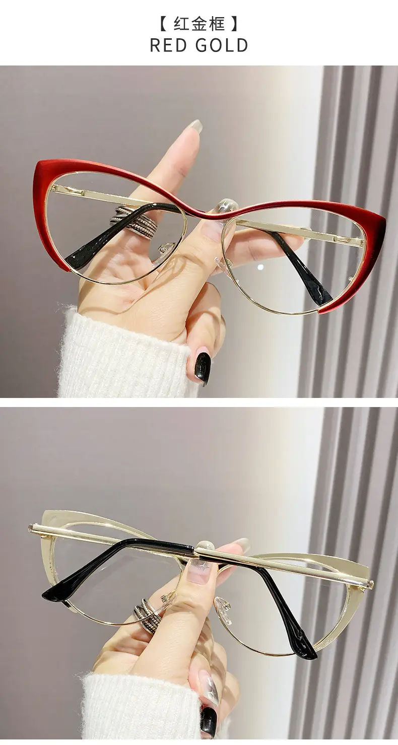 European Cat-Eye Sunglasses Black Gold Metal Frame — feature 19