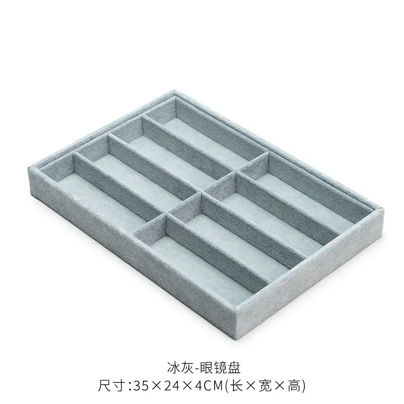 Velvet Sunglasses Display Box 8-Grids Pu Leather Large - Image 2