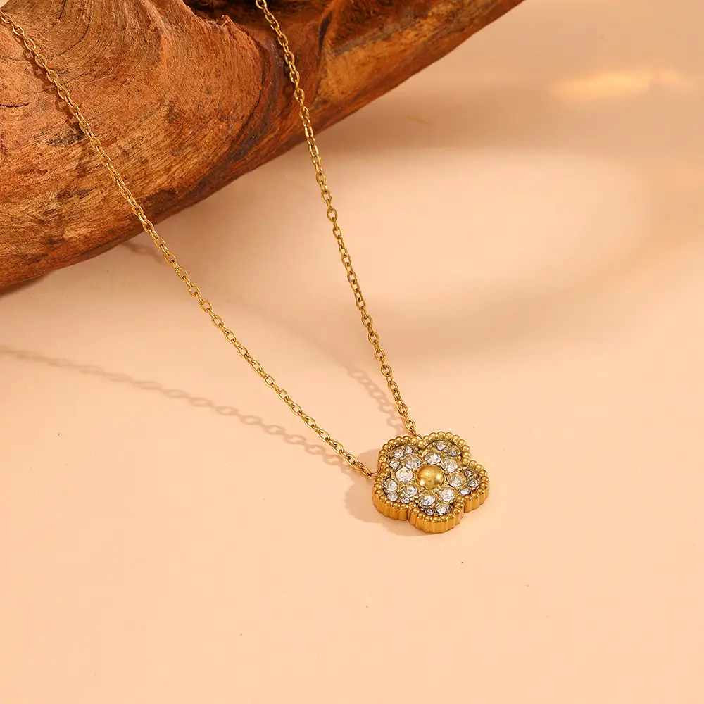European & American Sweet Five Leaf Flower Jewelry Set — feature 17