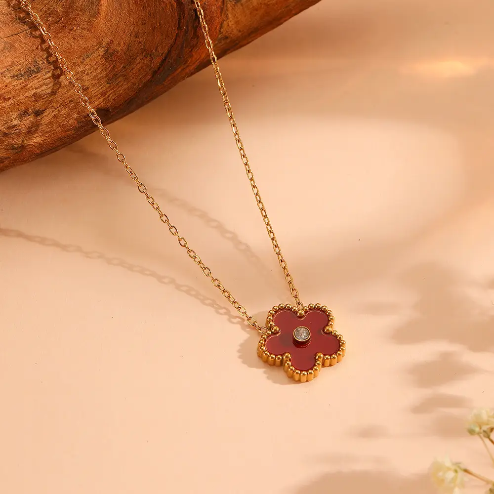 European & American Sweet Five Leaf Flower Jewelry Set - Image 10