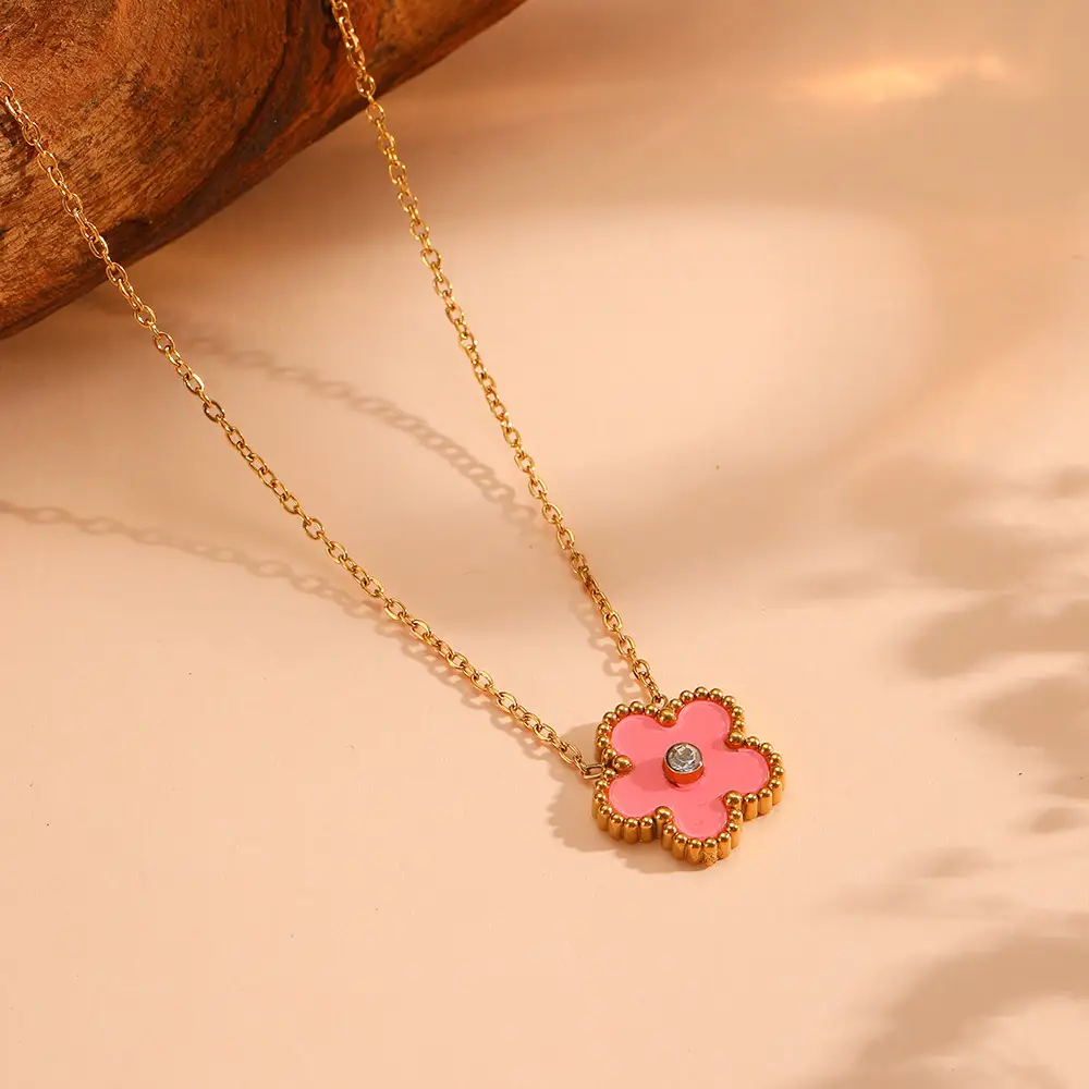 European & American Sweet Five Leaf Flower Jewelry Set - Image 12