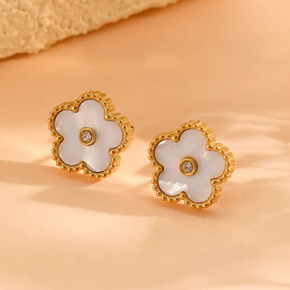 European & American Sweet Five Leaf Flower Jewelry Set - Image 19