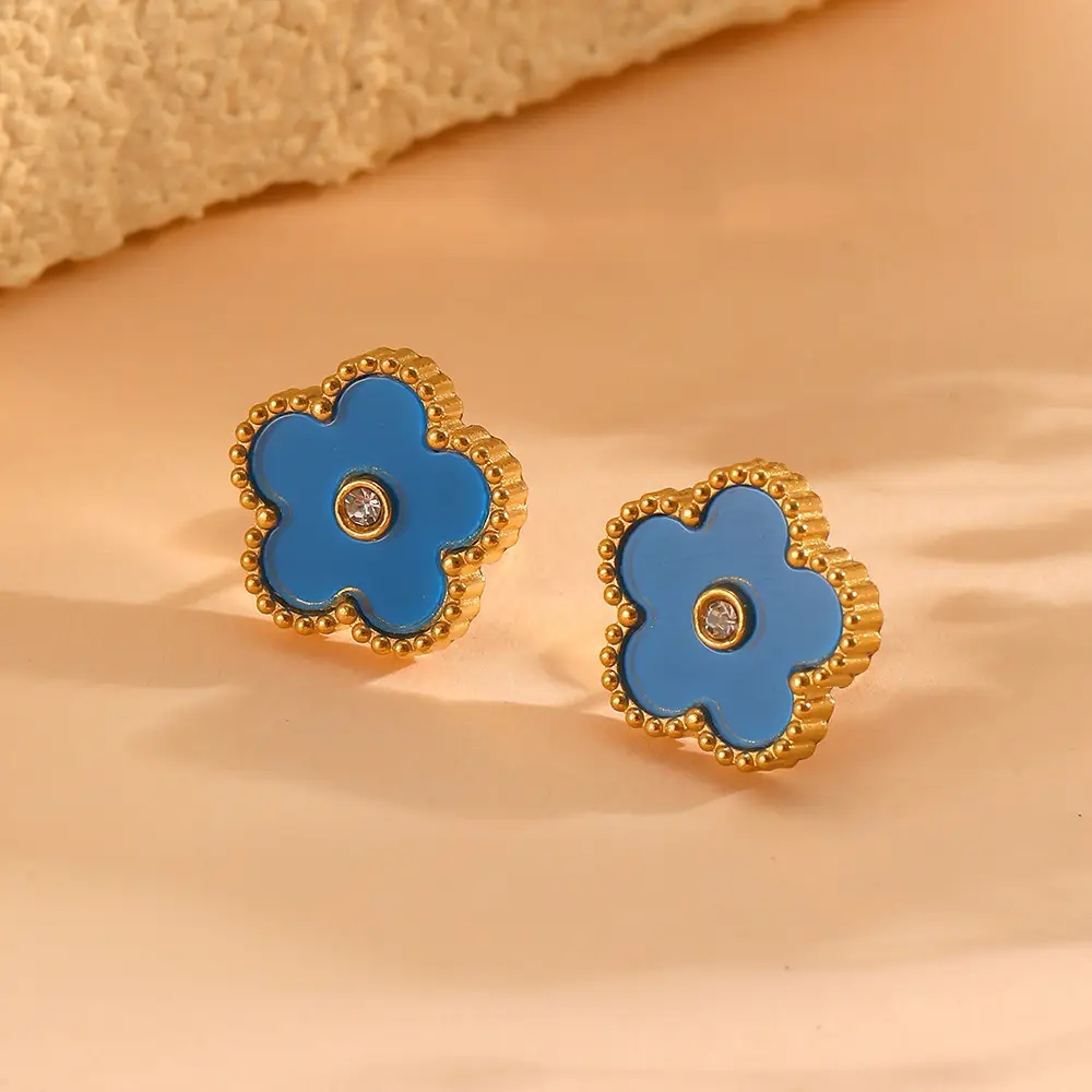 European & American Sweet Five Leaf Flower Jewelry Set - Image 23