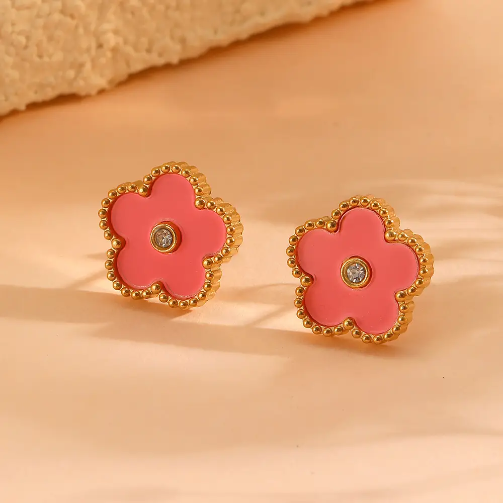European & American Sweet Five Leaf Flower Jewelry Set - Image 24