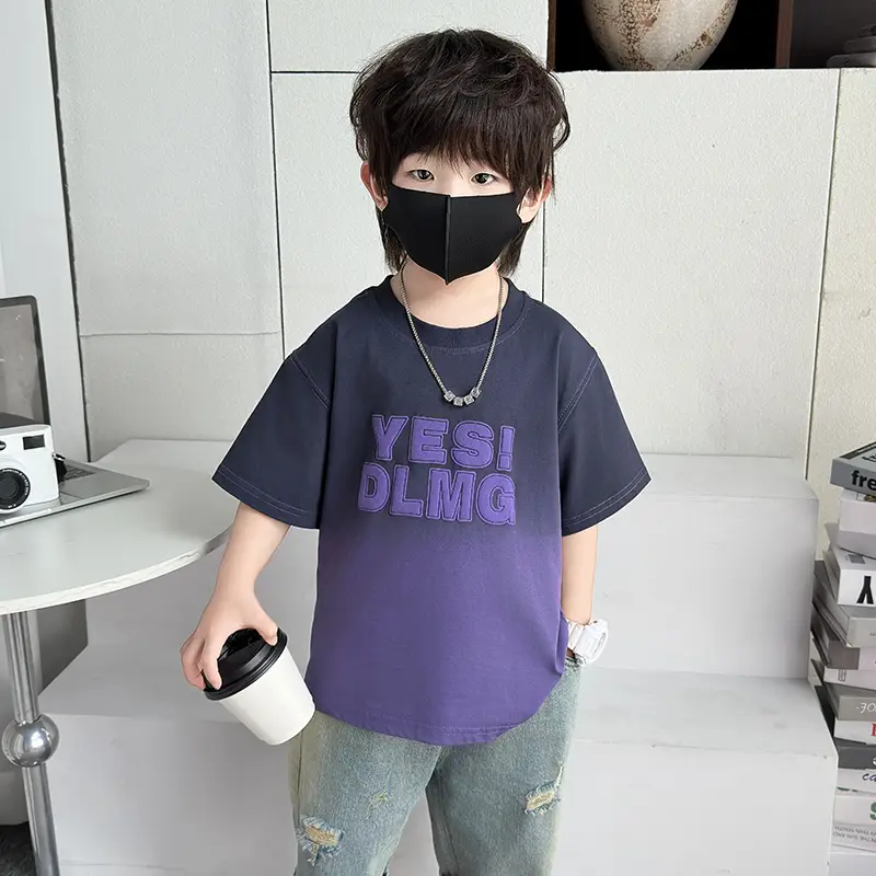 Boys Tie-Dye Gradient Short Sleeve T-Shirt Set - Image 3