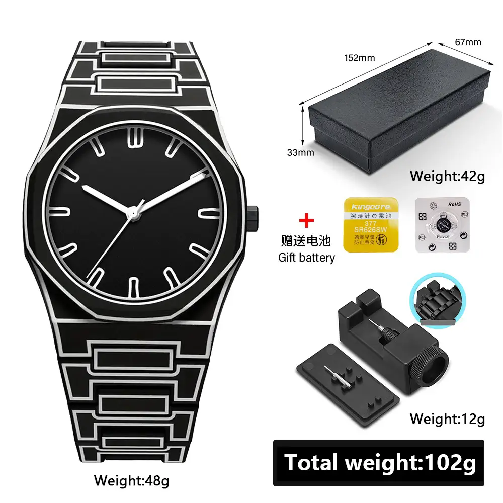 2025 Men's Black Quartz Watch with Gift Battery - Image 11