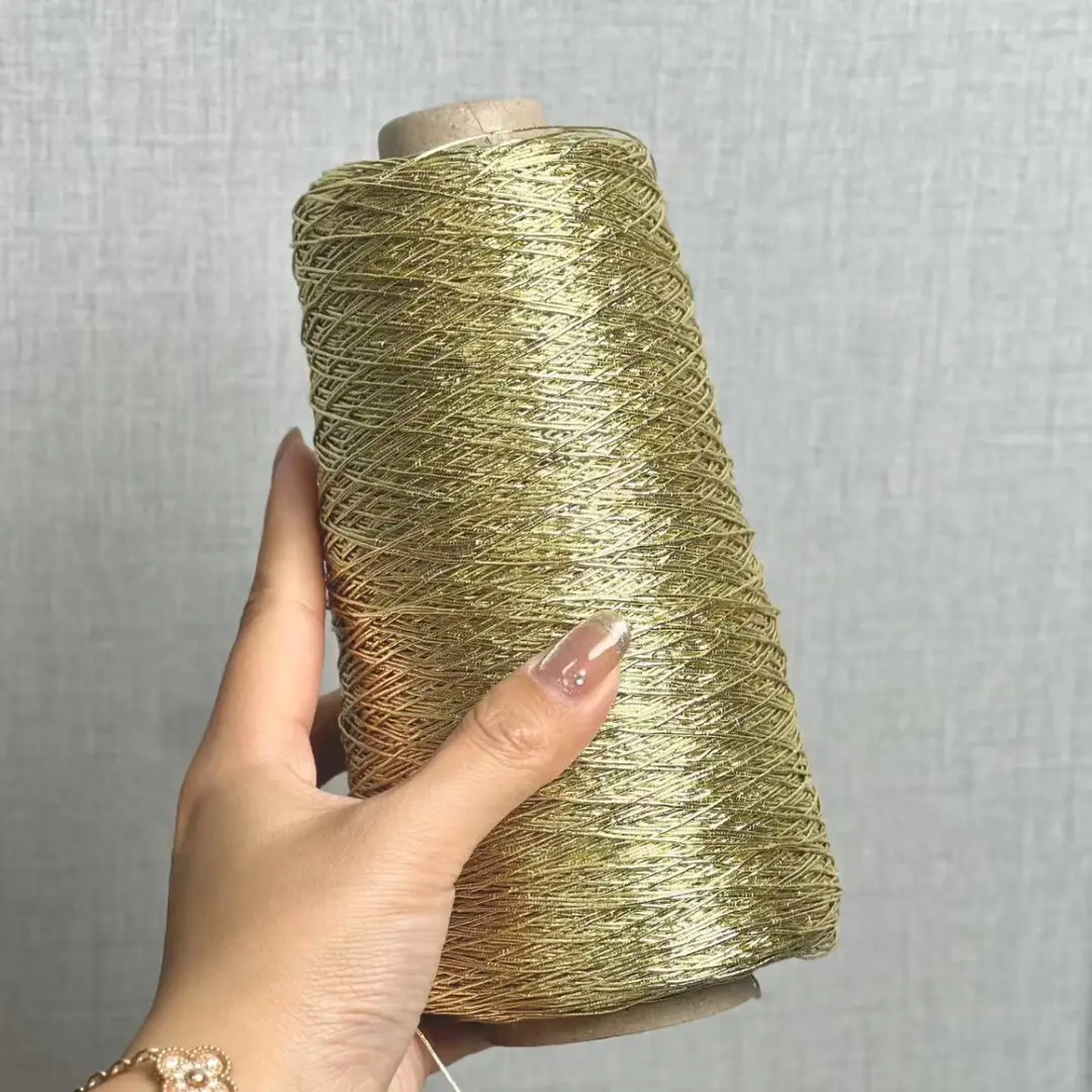 Trendy Core-Spun Yarn with Silver Feve Silver Braided Thread for Crochet DIY Handmade Silver Fragments Wholesale — feature 10