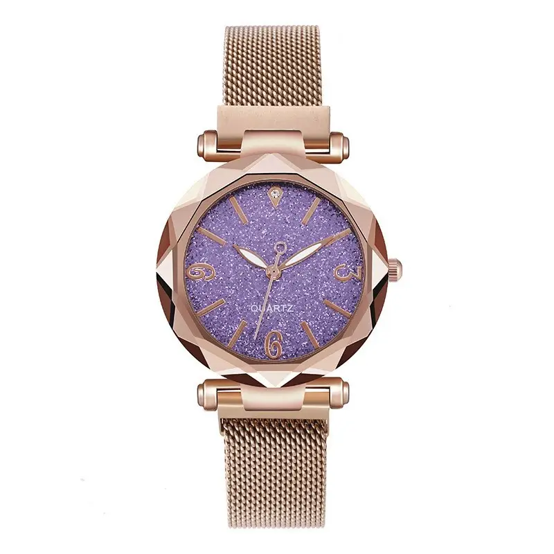 Rose Gold Quartz Women's Wristwatch with Mesh Band